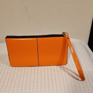 22Tote Orange Leather Wristlet